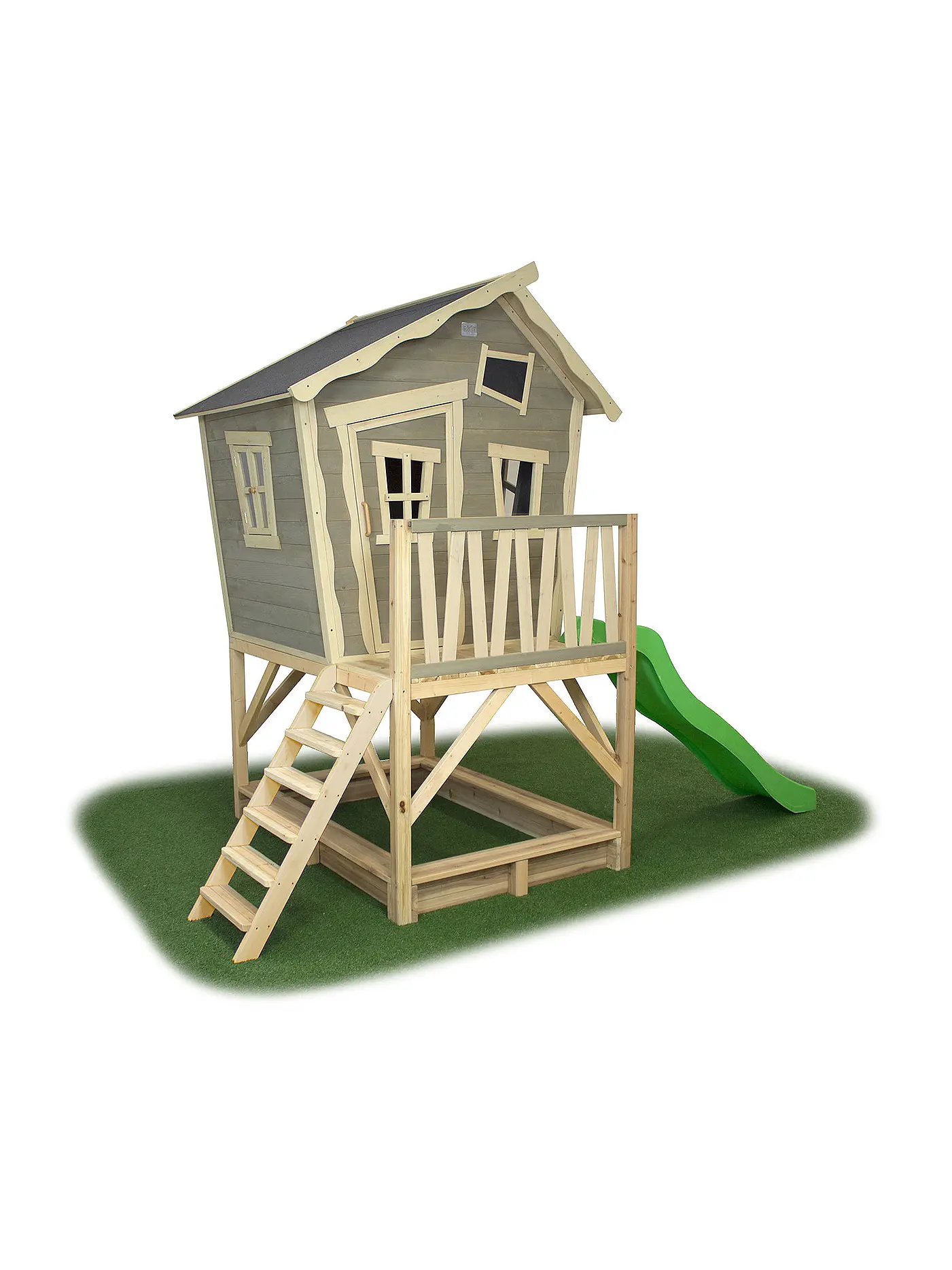 EXIT TOYS | Crooky 500 Holzspielhaus - graubeige | 